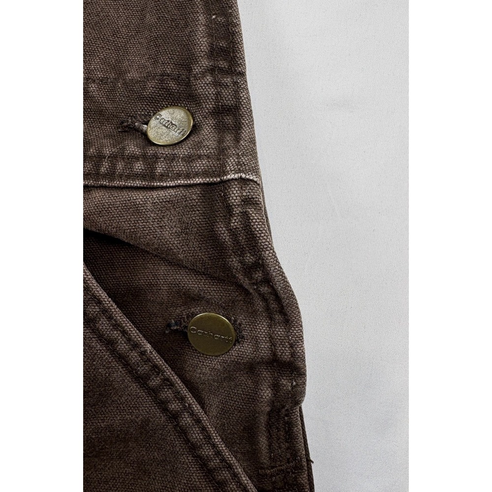 Carhartt R27 CHT Choc Brown Insulated Double Knee Leg Zip Bibs. Men's 40x32 - Picture 4 of 16